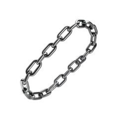 Obraz premium Silver Metallic Chain Isolated On Transparent Background Showcasing Texture And Detail