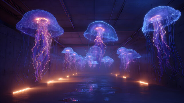 Bioluminescent Jellyfish Installation