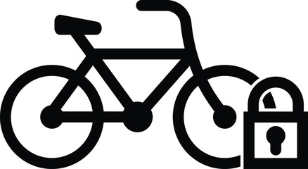 Bicycle Lock Icon Illustration