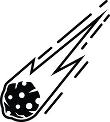 Asteroid Meteor, Comet Icon Illustration