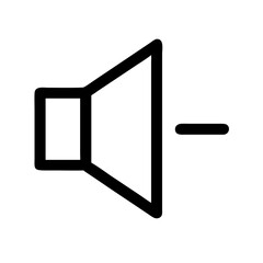 Volume down outline icon vector illustration