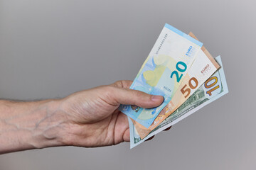 Mixed World Currencies. USD, EUR, PLN, ILS Banknotes