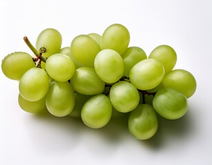 fresh green grapes arranged on a white background highlighting their vibrant texture and color for a healthy snack option