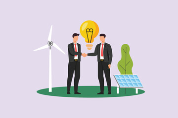 Sustainability Business Concept. Colored flat vector illustration isolated