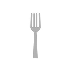 Silver fork icon. Dinner cutlery Vector. Kitchen utensil symbol. Simple food equipment.