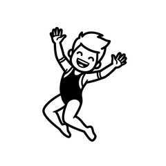 Obraz premium Child Jumping With Excitement Illustration