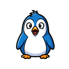 Obraz premium Cute Blue Cartoon Bird Illustration