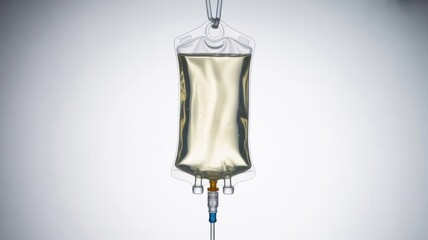 Medical IV bag for intravenous fluid therapy, isolated on white