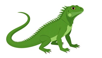 Green iguana cartoon illustration