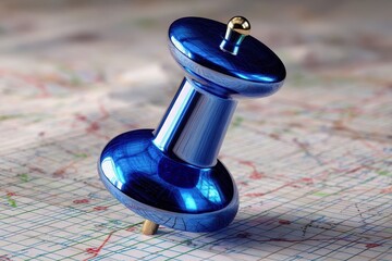 Vibrant Blue Map Pin - Detailed Design