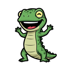 Fototapeta premium Happy Green Reptile Illustration