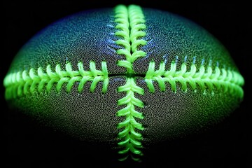 Vibrant Green Stitched Ball Close-up