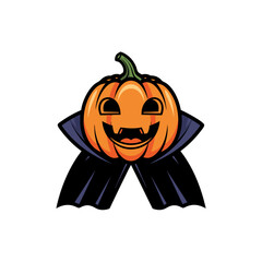 Smiling Cartoon Vegetable Wearing a Dark Cape