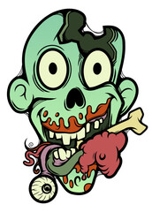 Silly Ghoul with Broken Skull