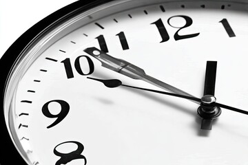 Close-up of a clock face showing a specific time