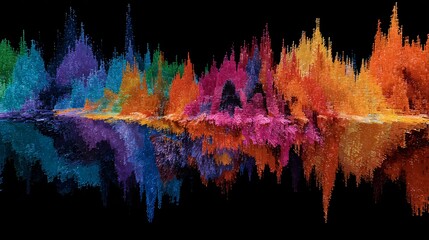 Fototapeta premium Vibrant Soundwave Visualization Digital Art Abstract
