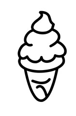 ice cream doodle hand drawn icon. Outline drawing ice cream line clipart symbol. coloring for children
