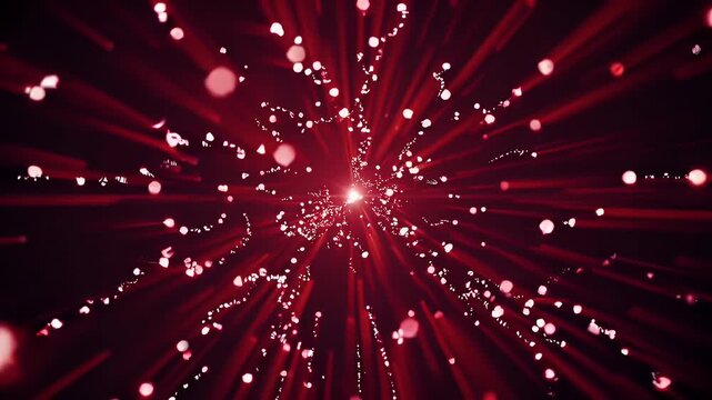 a cosmic 4k background animation red rays sparkling particles glowing subtly darkness ideal science fiction intros magical es luxury branding content