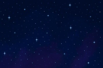 Obraz premium Pixel Art Starry Night Sky Background, Dark Space Atmosphere Design
