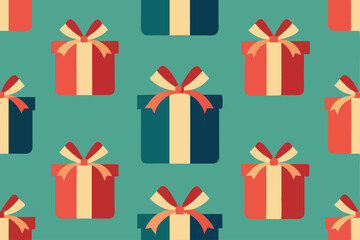 stylized wrapped presents with ribbons and bows on (1).eps