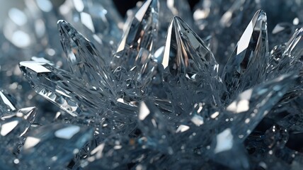 Ice Crystals with Triangle Fractal Frost Texture