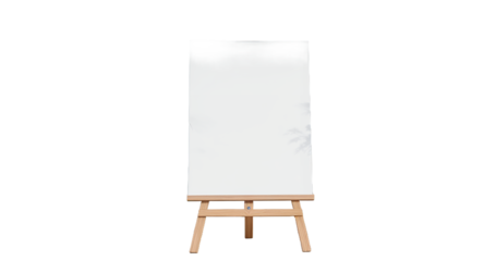 Empty Wooden Easel with Blank Canvas.