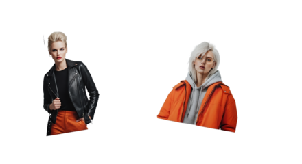 Fashionable Women in Stylish Outerwear.