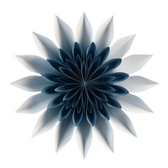 Fototapeta premium Abstract Kirigami Flower – Radial Folded Paper Cut Design, Isolated PNG