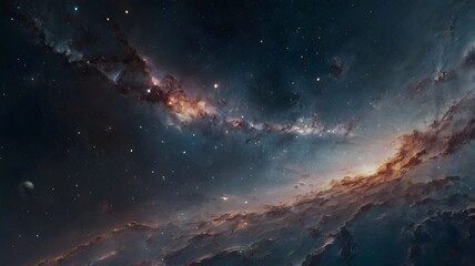 Outer Space Scene with Nebula and Starfield