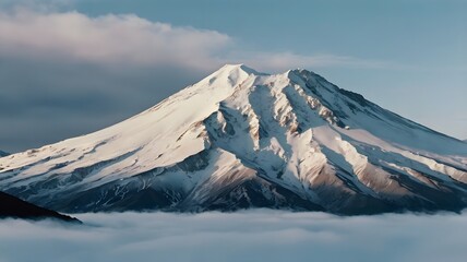 Snowy Mountain Winter Landscape under Clear Blue Sky