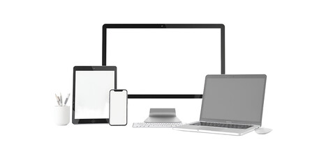 Modern Digital Devices and Accessories Display.