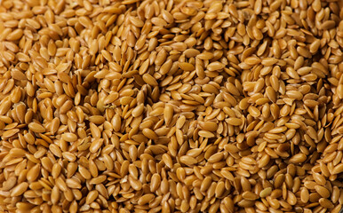 Linseed. Flaxseed Background. Flax seeds closeup. Linen seed. Healthy vegan food, diet