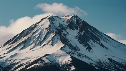 Snowy Mountain Winter Landscape under Clear Blue Sky