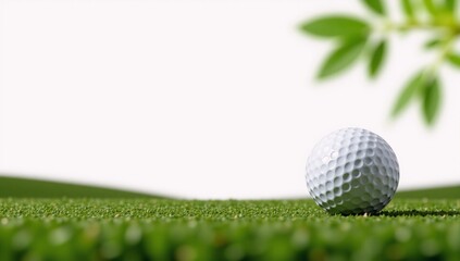 Ok Golf ball on grass clean background for product presentation and template design