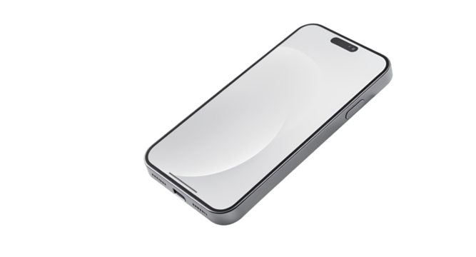 Modern Smartphone with Sleek Design and White Screen.