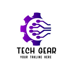 Gear logo, technology design template