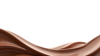 Creamy Chocolate Swirl with Smooth Texture on White Background