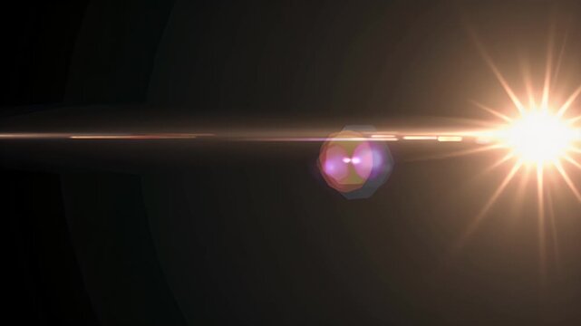 A slower moodier variant sun kissed lens flare leaks dances gracefully darkness each flare stretching softly supplying editors another seamless video K option romantic montages testimonial spots