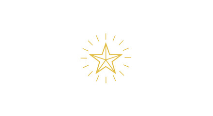 Fototapeta premium Golden Star Icon with Radiating Lines, Simple and Elegant Design