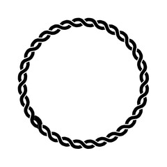 Circular decorative border of intertwined rope or cord design.