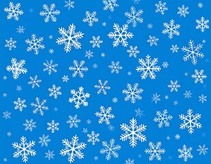 Snowflakes on a blue background