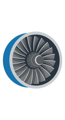 Detailed Illustration of a Jet Engine Turbine
