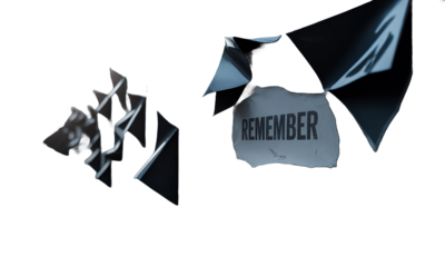 Torn Poster with the Word Remember.