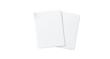 Two Blank White Sheets of Paper Layered.
