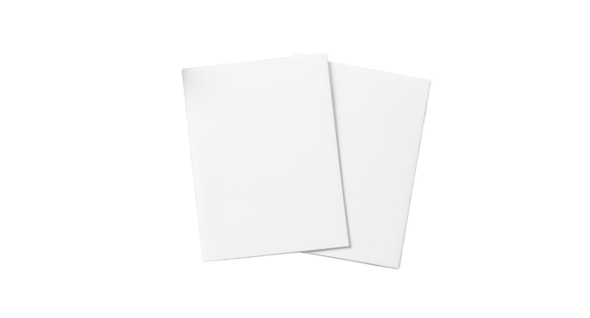 Two Blank White Sheets of Paper Layered.