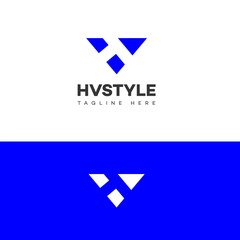 HV, VH, H, V, Letter H, Letter V Lettermark Logo  Modern Green Branding for Business