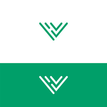 HV, VH, H, V, Letter H, Letter V Lettermark Logo  Modern Green Branding for Business