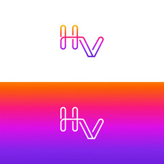 HV, VH, H, V, Letter H, Letter V Lettermark Logo  Modern Green Branding for Business