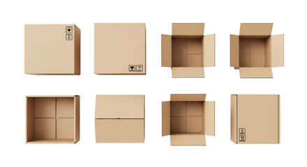 Various Cardboard Boxes in Different Openings.