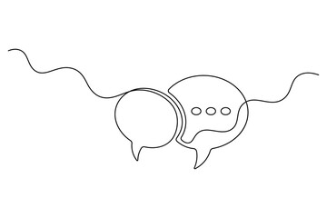 Speech Bubble Single Line Art Vector  Minimalist Chat Icon Design.